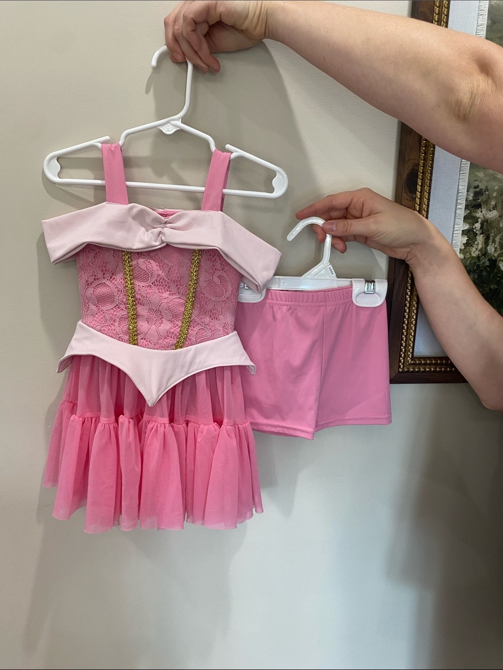 Girls Pink Ballet Tutu Set with Shorts - Disney athletic wear